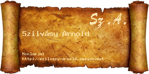Szilvásy Arnold névjegykártya