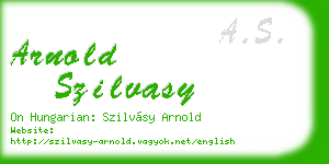 arnold szilvasy business card