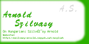 arnold szilvasy business card